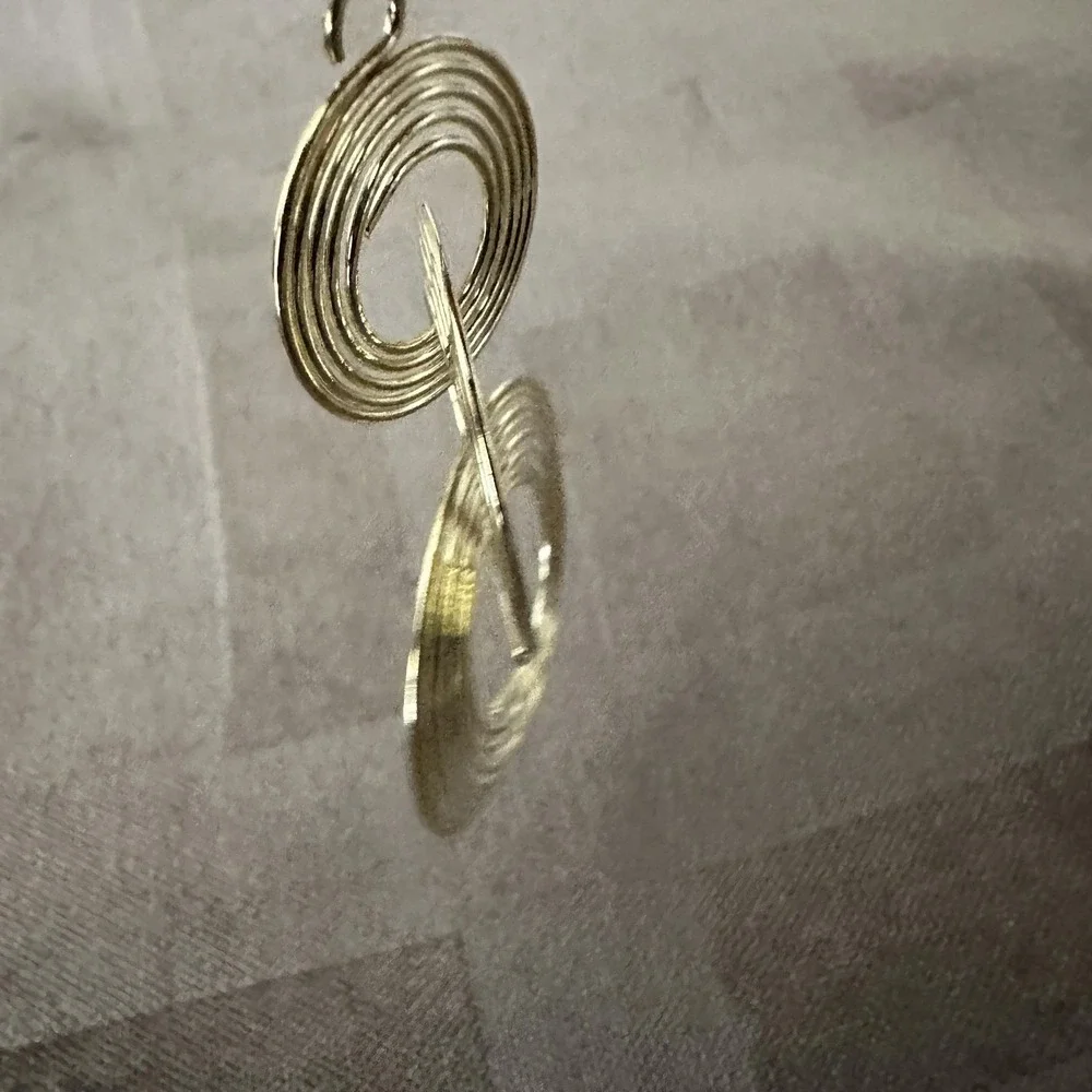 Gold Tone Triple Circle Dangle‎ Earrings Womens 3 Inch Geometric Statement Boho
